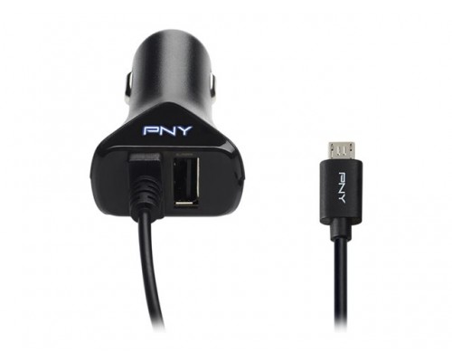 PNY Micro-USB Car Charger Black RB 5 Volt DC output at 2.4 Amps