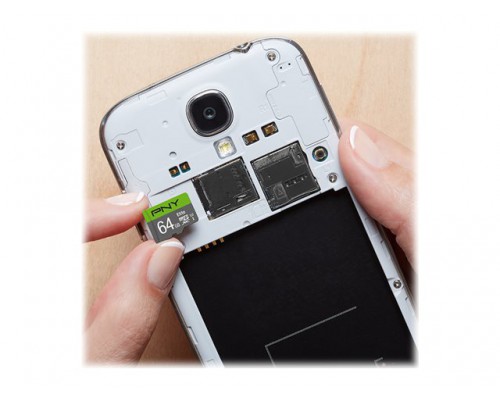 PNY Micro SD Card Elite 64GB HC Class 10 UHS I U1 SD adapter
