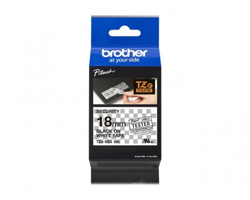 BROTHER P-Touch TZE-SE4 black on security white textile 18