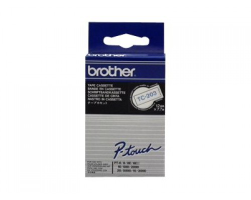 BROTHER P-Touch TC-203 blue on white 12mm