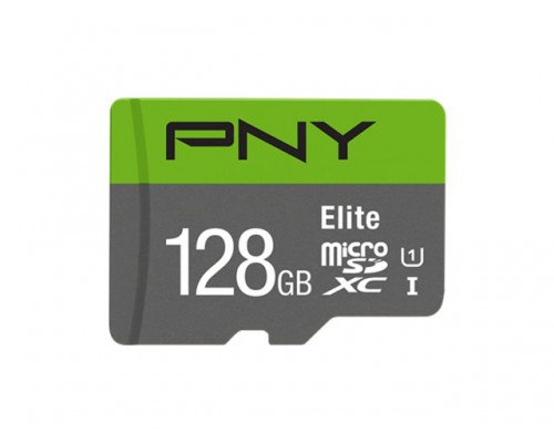 PNY Micro SD Card Elite 128GB XC Class 10 UHSI U1 A1 V10 SD adapter