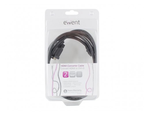 EWENT EW9860  Converter cable HDMI A male - DVI-D male 2 Meter