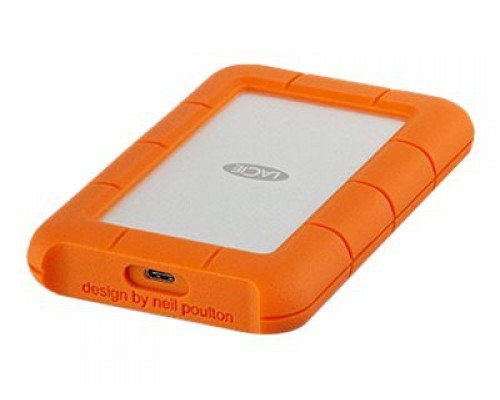 LACIE RUGGED 4TB USB-C USB3.0 Drop- crush- and rain-resistant for all-terrain use orange
