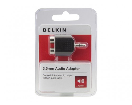 BELKIN Adapter Audio 3.5Mm2XRCA MF Portable Blk Gold