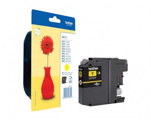 BROTHER LC121Y ink yellow 300pages for DCP-J752DW,MFC-J470DW,-J870DW