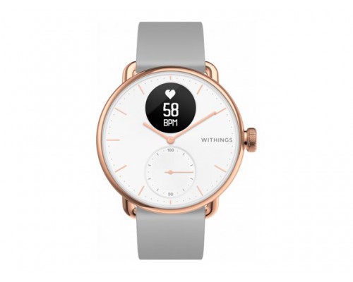 WITHINGS Scanwatch 38mm - Rose Gold White Gray Wristband