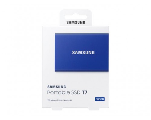 SAMSUNG Portable SSD T7 500GB extern USB 3.2 Gen 2 indigo blue