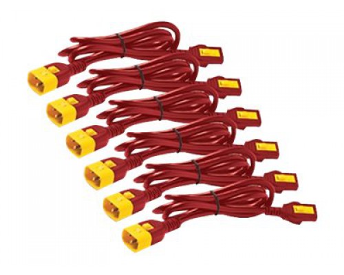 APC Power Cord Kit 6 ea Locking C13 TO C14 0.6m Red