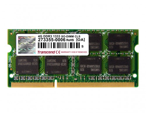 TRANSCEND soDIMM TS DDR3  4GB - 1333MHz - 2Rx8 - Transcend notebook memory module so-Dimm