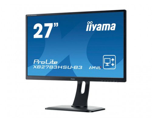 IIYAMA AMVA+Panel-LED 4ms 1920x1080 300cd/m² 3000:1 typical VGA HDMI DisplayPort HDCP USB HUB2.0 headphone connection
