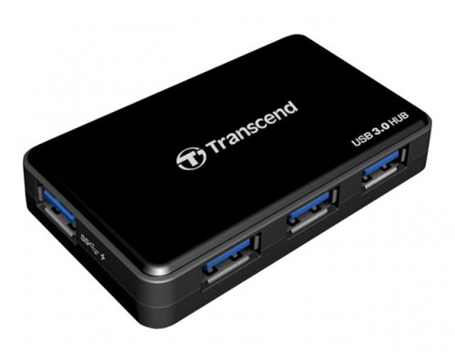 TRANSCEND USB3.0 Hub 4 poorts - Including 1 fast charging port - enable charging iPad 78.6mm x 49.5mm x 15mm 44gram