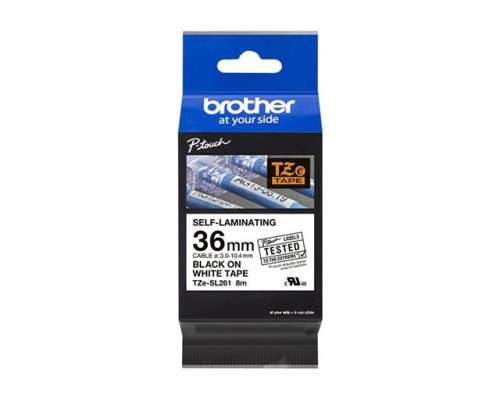 BROTHER TZeSL261 tape Black on White 36mm