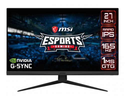 MSI Optix G273QFK 27inch IPS Flat WQHD 16:9 165Hz 300cd/m2 1ms 2xHDMI DP Black 3Y