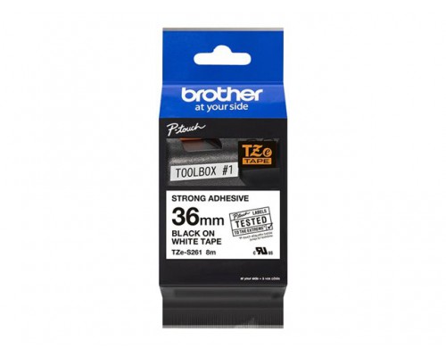 BROTHER P-Touch TZE-S261 black on white 36mm extra gluey