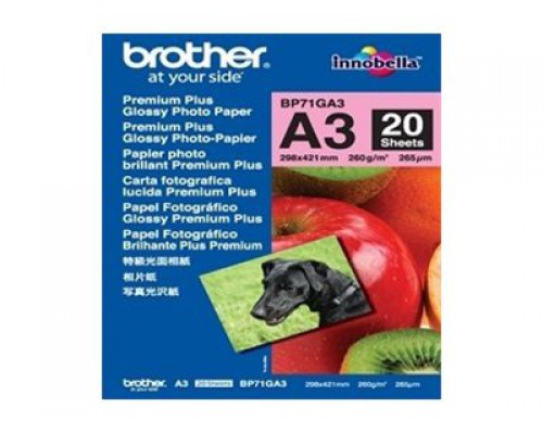 BROTHER BP-71GA3 Glossy photo inktjet 260g/m2 A3 20 sheets 1-pack