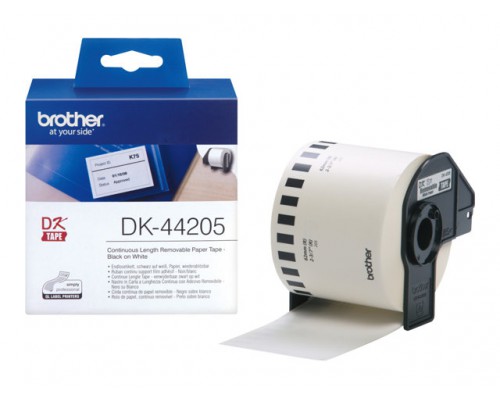 BROTHER P-Touch DK-44205 removable white thermal paper 62mm x 30.48m