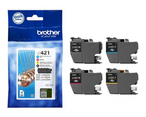 BROTHER 4-pack of Black Cyan Magenta and Yellow 200-page standard capacity ink cartridges for DCP-J1050DW MFC-J1010DW and DCP-J11