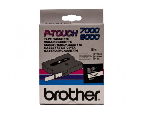 BROTHER P-Touch TX-211 black on white 6mm