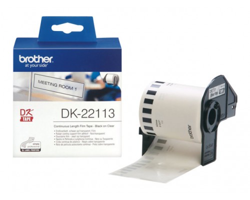 BROTHER P-Touch DK-22113 transparant continue length film 62mm x 15.24m