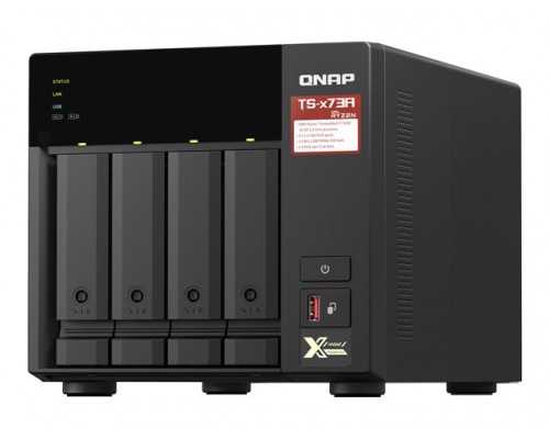 QNAP TS-473A-8G NAS AMD Ryzen Embedded V1500B 8GB SO-DIMM DDR4 4x 2.5/3.5inch SATA 6Gbps 2x M.2 2280 NVMe PCIe Gen3 x1 slots