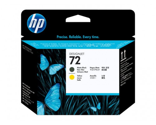 HP 72 originele printkop matzwart en geel standard capacity 1-pack