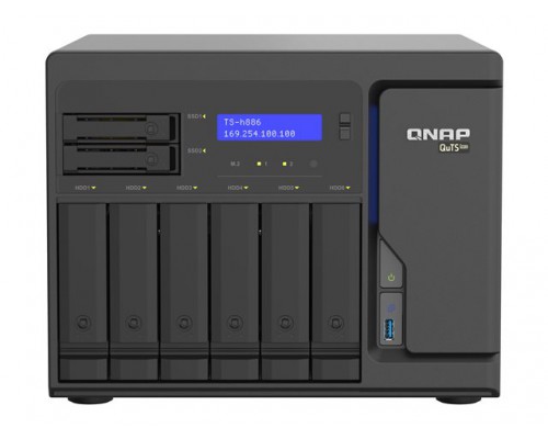 QNAP TS-h886-D1622-16G Intel Xeon D-1622 16GB RAM 4x2.5GbE 3xUSB3.2 6+2 2.5inch/3.5inch SATA 6Gbps