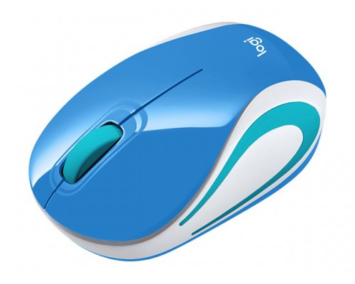 LOGITECH Mouse Wireless M187 Mini Mouse Blue - Tiny receiver - Muis Blauw Draadloos
