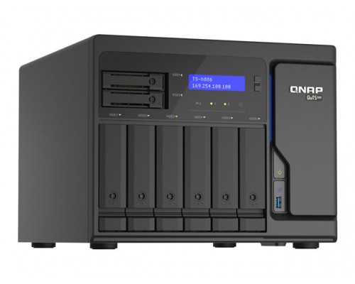 QNAP TS-h886-D1622-16G Intel Xeon D-1622 16GB RAM 4x2.5GbE 3xUSB3.2 6+2 2.5inch/3.5inch SATA 6Gbps