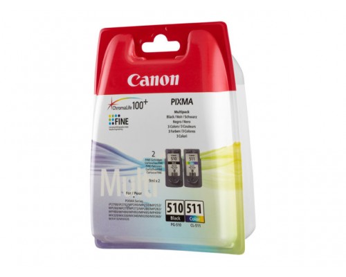 CANON PG-510 / CL-511 inktcartridge zwart en kleur standard capacity zwart: 240 pagina s, kleur: 244 pagina s multipack