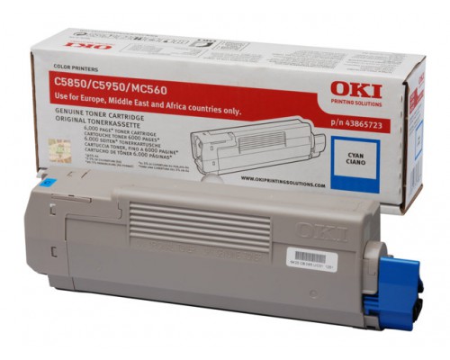 OKI C5850, C5950 tonercartridge cyaan standard capacity 6.000 pagina s 1-pack