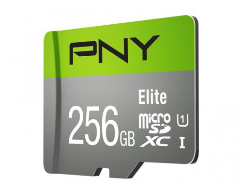 PNY Micro SD Card Elite 256GB XC Class 10 UHSI U1 A1 V10 SD adapter