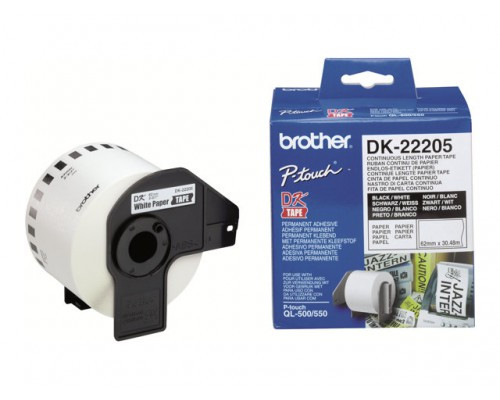 BROTHER P-Touch DK-22205 continue length paper 62mm x 30.48m