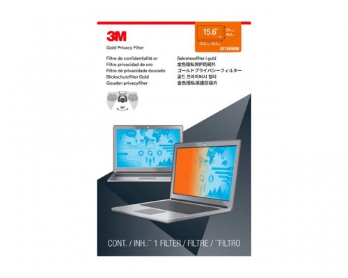 3M GF156W9B Privacy Filter Gold for 39.62cm 15.6inch Laptops with COMPLY Mounting System 16:9