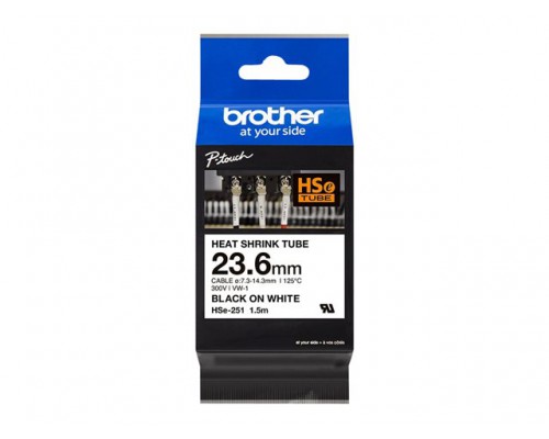 BROTHER HSe251 tape zwart op wit 23,6 mm