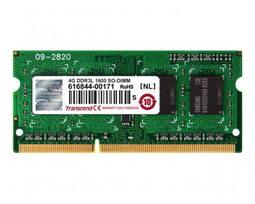 TRANSCEND soDIMM TS DDR3  4GB - 1600MHz 1.35 Volt - 1Rx8 - Transcend notebook memory module low voltage so-Dimm