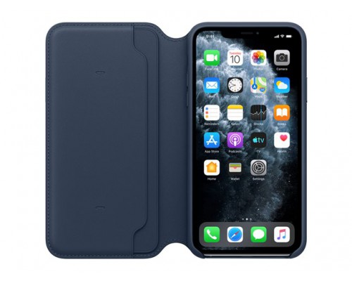 APPLE iPhone 11 Pro Max Leather Folio Deep Sea Blue