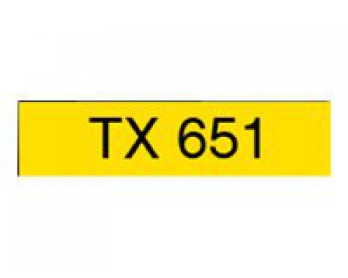 BROTHER P-Touch TX-651 black on yellow 24mm