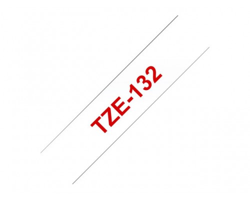 BROTHER P-Touch TZE-132 red on clear 12mm