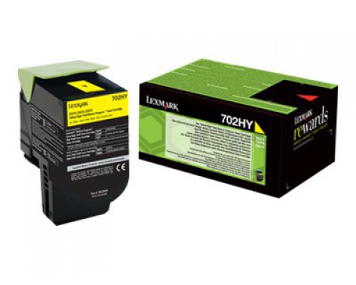 LEXMARK 702HY tonercartridge geel high capacity 3.000 paginas 1-pack return program