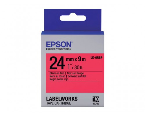 EPSON LK-6RBP Couleur pastel Noir/Rouge