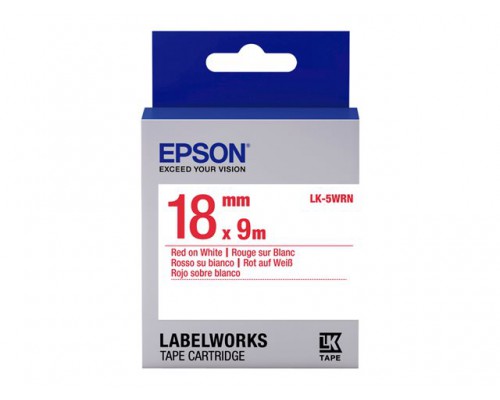 EPSON LK-5WRN Standard Rouge/Blanc 18/9