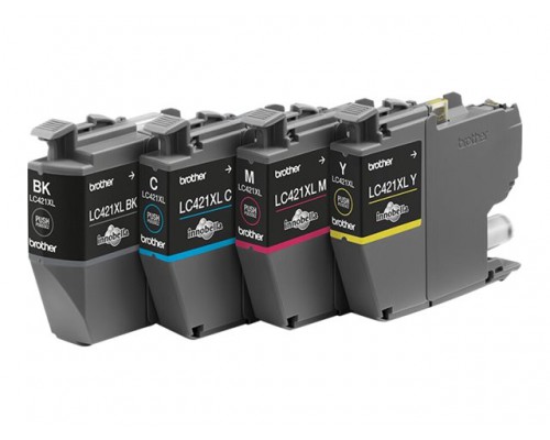 BROTHER 4-pack of Black Cyan Magenta and Yellow 500-page high capacity ink cartridges for DCP-J1050DW MFC-J1010DW and DCP-J11