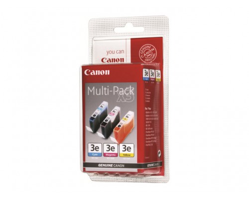 CANON BCI-3E C/M/Y inktcartridge cyaan, magenta en geel standard capacity combopack blister zonder alarm