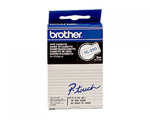 BROTHER P-Touch TC-293 blue on white 9mm