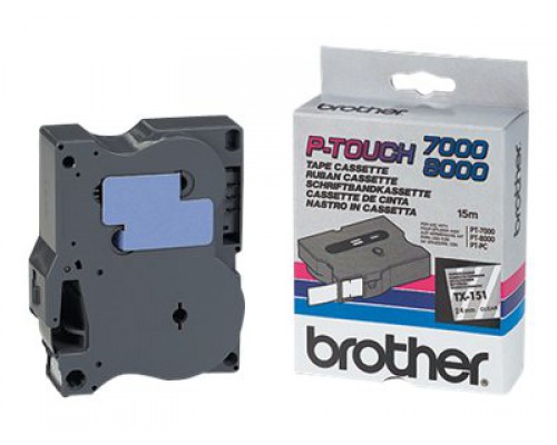 BROTHER P-Touch TX-151 black on clear 24mm