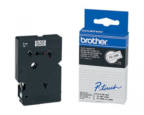 BROTHER P-Touch TC-291 black on white 9mm