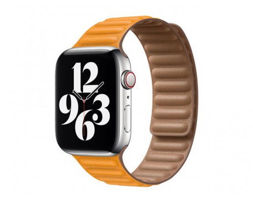 APPLE 44mm California Poppy Leather Link Small