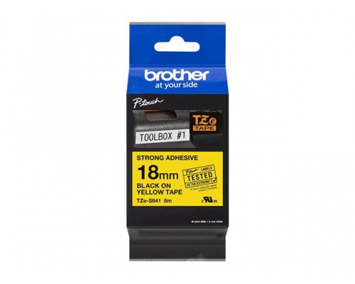 BROTHER P-Touch TZE-S641 black on yellow 18mm extra gluey