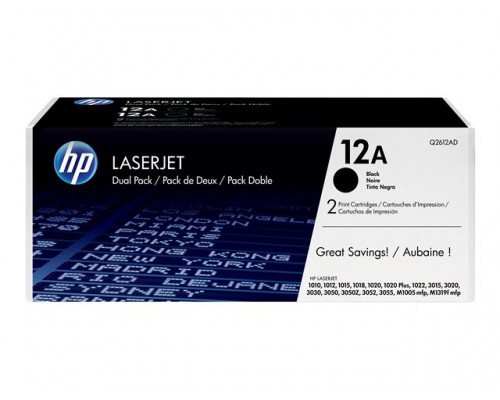 HP 12AD Laserjet originele toner cartridge zwart standard capacity 2 x 2.000 paginas 2-pack