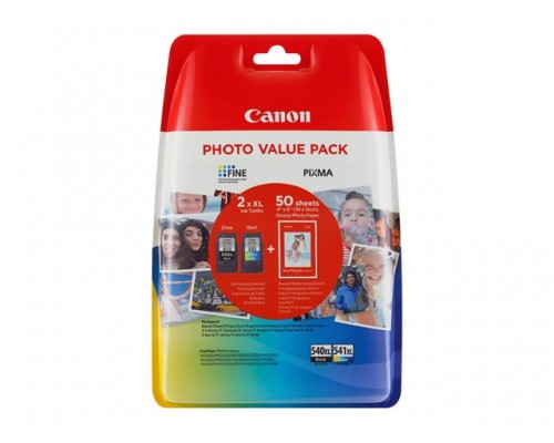 CANON PG-540XL/CL541XL Value Pack blister 4x6 Phot Paper GP-501 50sheets + XL Black & XL Colour Cartridges